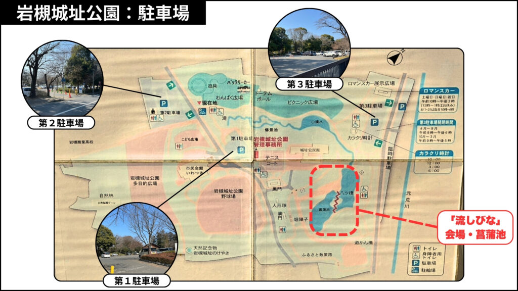 岩槻城址公園:駐車場の場所