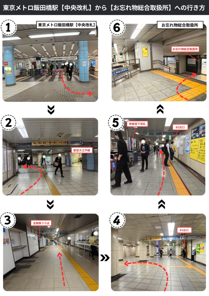飯田橋駅中央改札からお忘れ物総合取扱所までのアクセス方法
