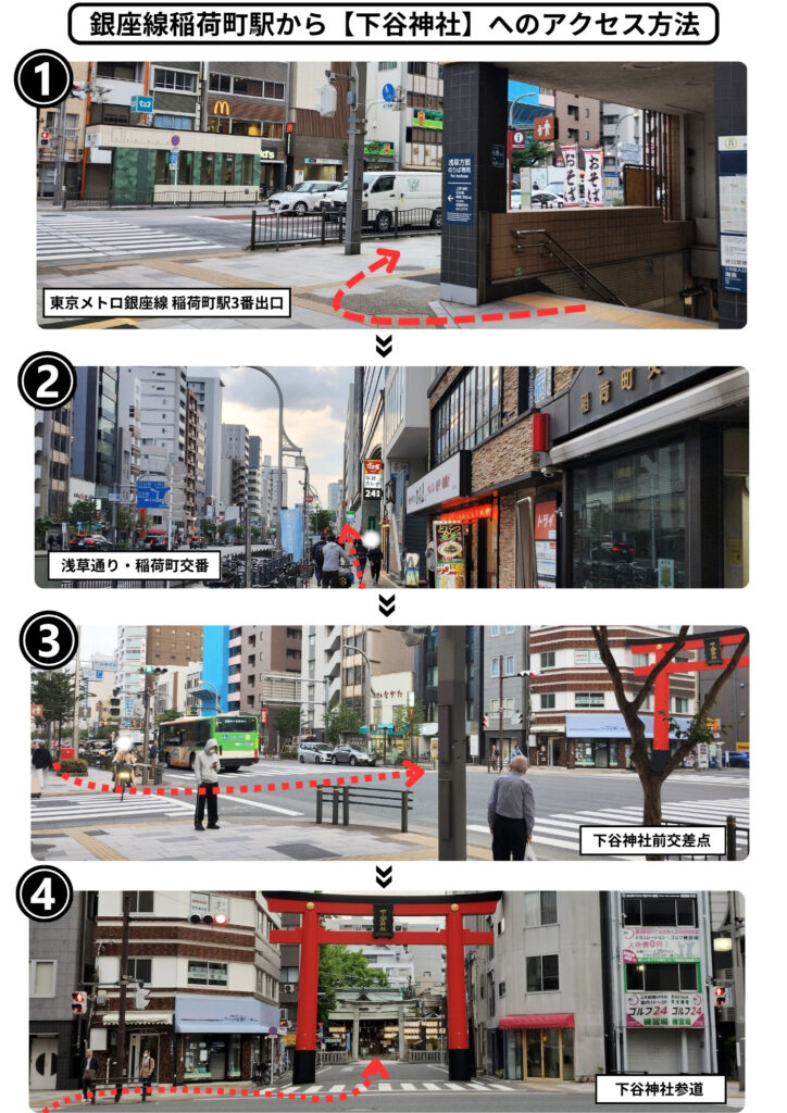 銀座線稲荷町駅から下谷神社までのアクセス方法