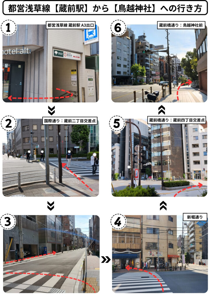 都営浅草線蔵前駅から鳥越神社への行き方