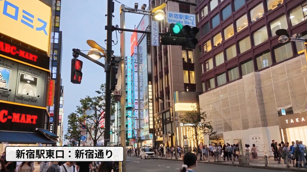 新宿駅東口:新宿通り