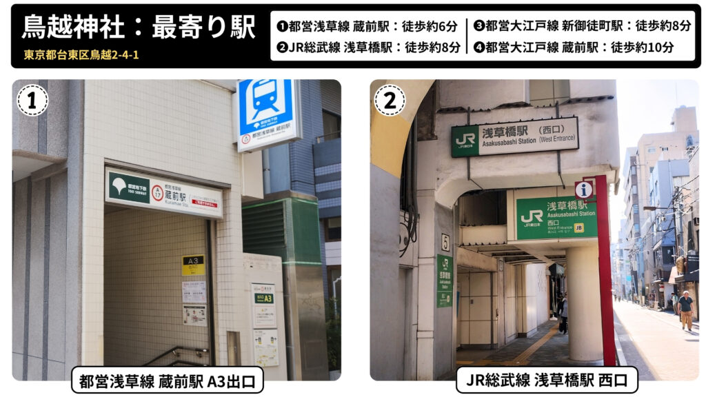 鳥越神社；最寄り駅