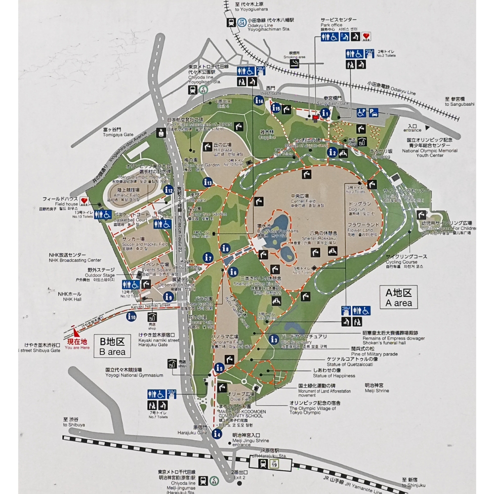 代々木公園MAP(公園内案内図より)