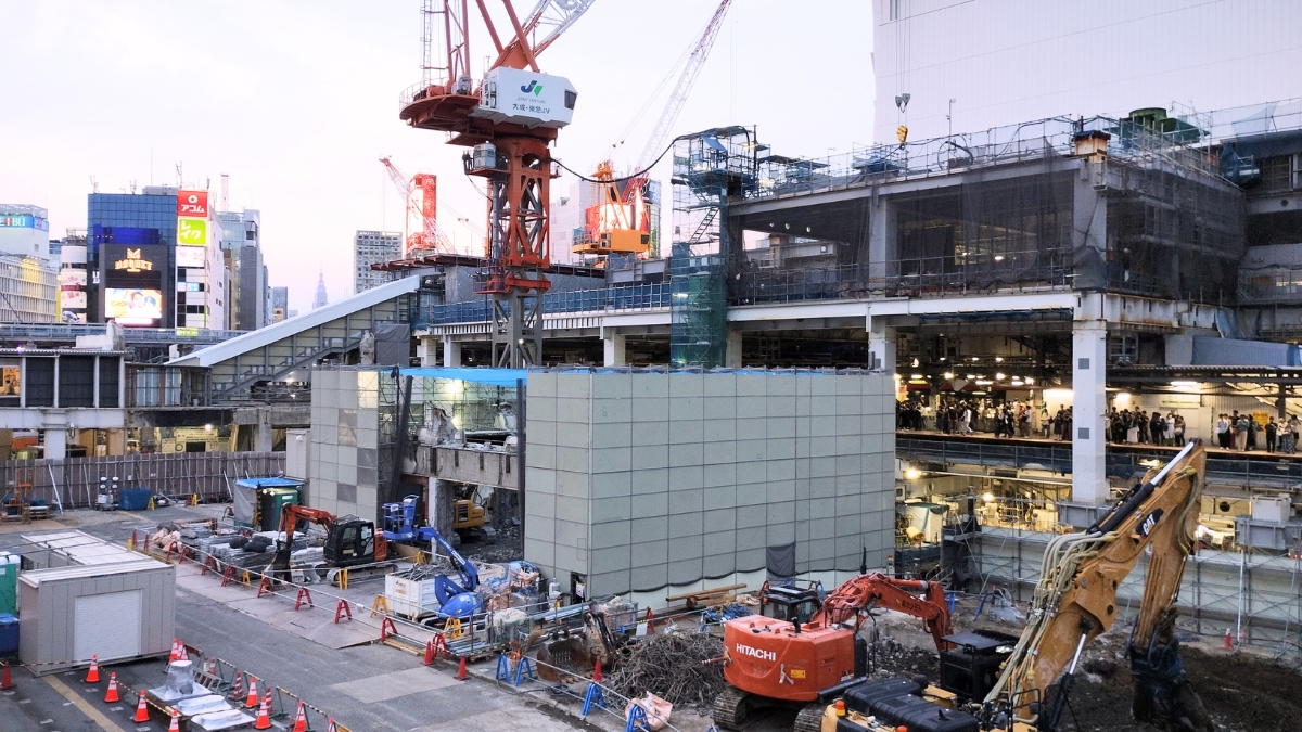 渋谷駅西口：工事の様子（2025年5月撮影）