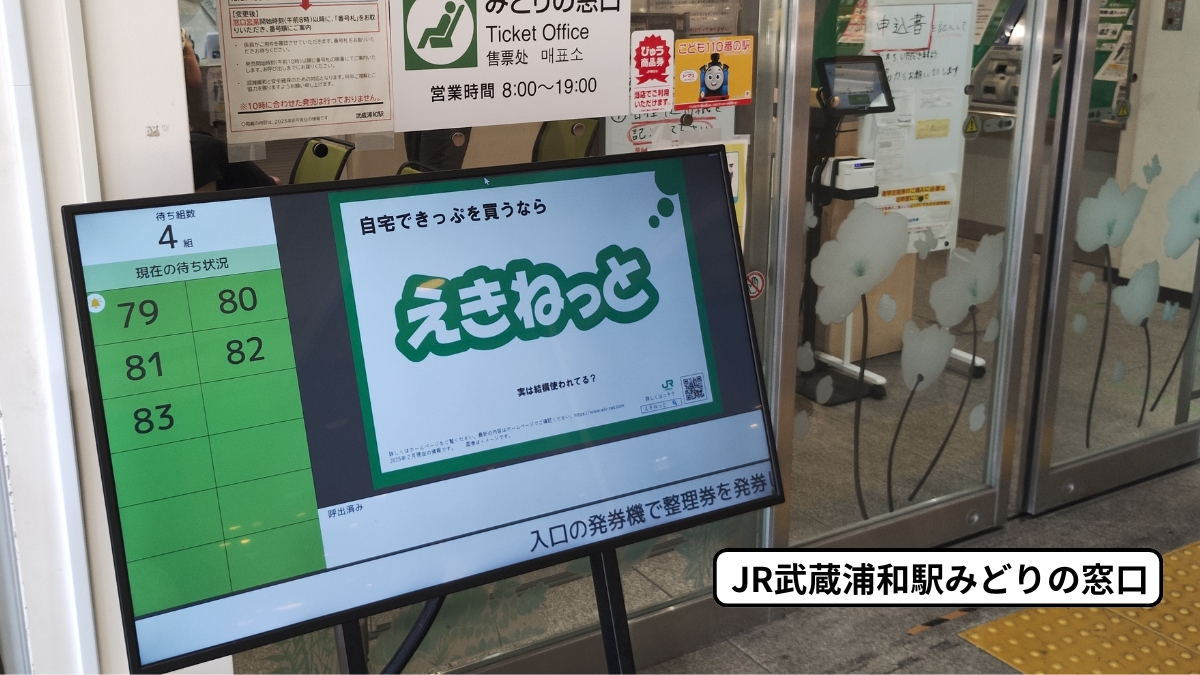 武蔵浦和駅みどりの窓口：混雑状況（平日15時頃）