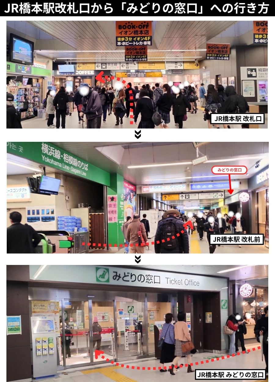 JR橋本駅改札口からみどりの窓口への行き方